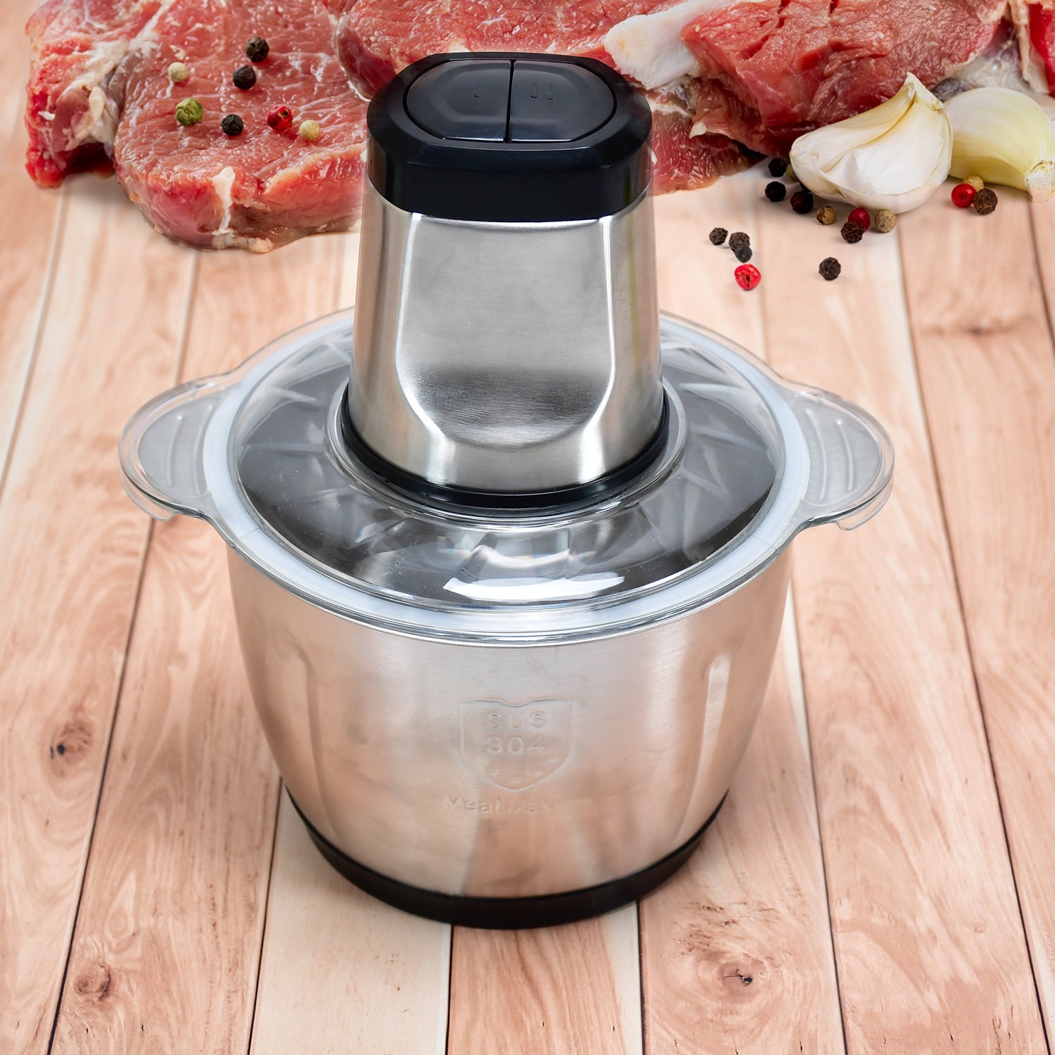 2363 Stainless Steel Electric Meat Grinders with Bowl Heavy for Kitchen Food Chopper, Meat, Vegetables, Onion , Garlic Slicer Dicer, Fruit & Nuts Blender (3L, 300Watts) DeoDap 2363 Stainless Steel Electric Meat Grinders with Bowl Heavy for Kitchen Food Chopper, Meat, Vegetables, Onion , Garlic Slicer Dicer, Fruit & Nuts Blender (3L, 300Watts) DeoDap